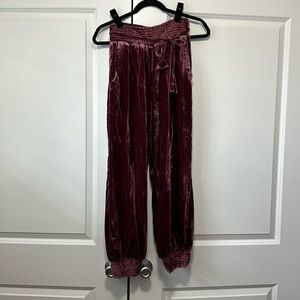 Crushed Velvet Red Pants